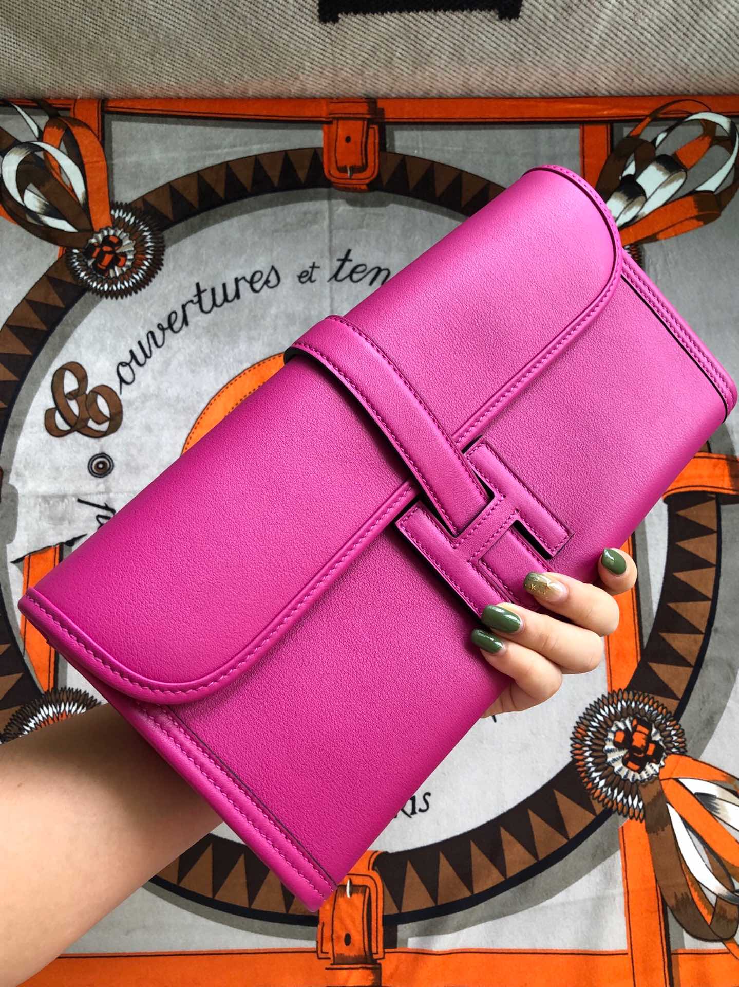 에르메스 지제 엘란29 로즈퍼플 스위프트 송아지가죽